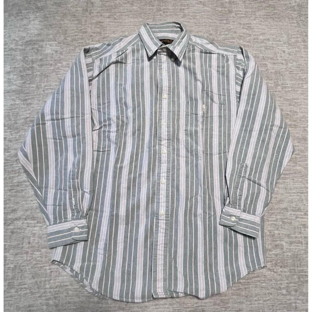 Eddie Bauer Men's Striped Button Down Shirt Size M Long Sleeve 100% Cotton‎